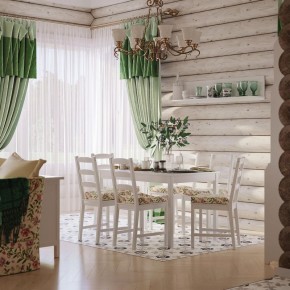 Комлект Вествик обеденный стол и четыре стула, массив сосны, цвет белый в Лысьве - lysva.mebel24.online | фото 1