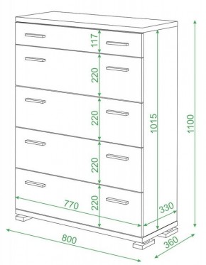 Комод Домино Лайт КМ-2 в Лысьве - lysva.mebel24.online | фото 2
