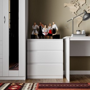 Комод КАСТОР с тремя ящиками, цвет белый в Лысьве - lysva.mebel24.online | фото 3