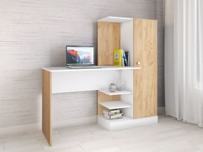Компьютерный стол Квартет-6 Дуб крафт золотой/Белый в Лысьве - lysva.mebel24.online | фото