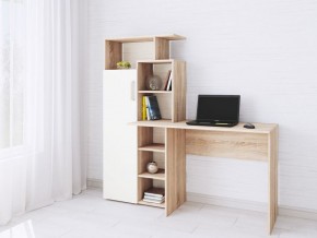 Компьютерный Стол Квартет-7 Дуб сонома/Белый в Лысьве - lysva.mebel24.online | фото