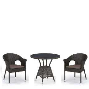 Комплект плетеной мебели T707ANS/Y79-W53 Brown (2+1) в Лысьве - lysva.mebel24.online | фото 1