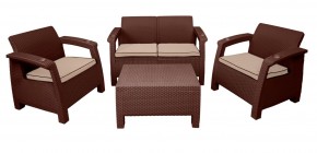 Комплект уличной мебели Yalta Premium Terrace Set (Ялта) шоколадый (+подушки под спину) в Лысьве - lysva.mebel24.online | фото