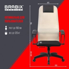 Кресло BRABIX PREMIUM "Ultimate EX-800" пластик, плотная двойная сетка Х2, черное/бежевое, 532916 в Лысьве - lysva.mebel24.online | фото 6