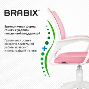 Кресло BRABIX "Fly MG-396W", с подлокотниками, пластик белый, сетка, розовое, 533008 в Лысьве - lysva.mebel24.online | фото 6