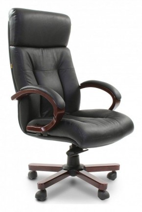 Кресло для руководителя Chairman 421 черный/орех темный, черный в Лысьве - lysva.mebel24.online | фото