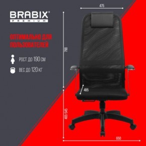 Кресло офисное BRABIX PREMIUM "Ultimate EX-801" пластик, плотная двойная сетка Х2, черное, 532922 в Лысьве - lysva.mebel24.online | фото 5