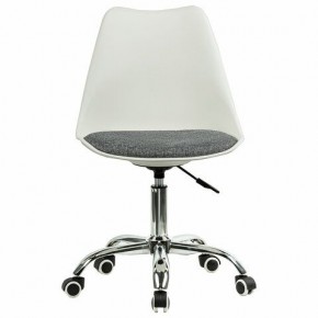 Кресло стул BRABIX "Eames MG-310 CH", хром, пластик белый, ткань серая, 532924 в Лысьве - lysva.mebel24.online | фото 1