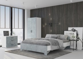 Кровать 1,6 VICTOR + основание (Белый-Бетон) в Лысьве - lysva.mebel24.online | фото 4