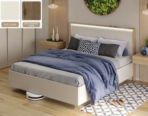Кровать (Бело-серый U775 ST9/Дуб Галифакс Табак) 1400 в Лысьве - lysva.mebel24.online | фото