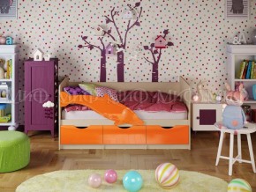 Кровать Дельфин-1 800*1600 (Оранжевый металлик/дуб крафт белый) в Лысьве - lysva.mebel24.online | фото