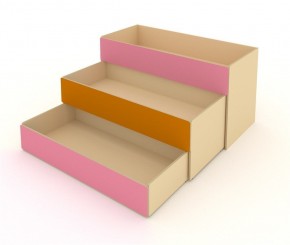Кровать детская 3-х уровневая КД-3 Оранжевый/Розовый (ЛДСП) в Лысьве - lysva.mebel24.online | фото