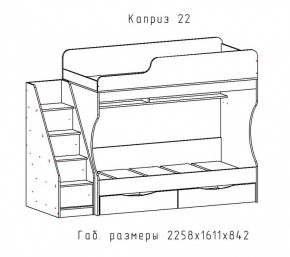 КАПРИЗ-22 Кровать двухъярусная 800 настил ЛДСП в Лысьве - lysva.mebel24.online | фото 2