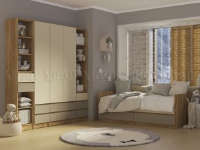 ЧЕЛСИ Color Кровать с ящиками 800 с настилом ЛДСП (Слоновая кость/Глиняный серый/Дуб крафт) в Лысьве - lysva.mebel24.online | фото 2
