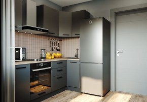 Кухня угловая Антрацит 2200х1000 (Стол. 38мм) в Лысьве - lysva.mebel24.online | фото 1