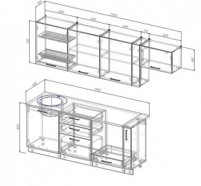 Кухонный гарнитур Антрацит 2550 (Стол. 38мм) в Лысьве - lysva.mebel24.online | фото 3