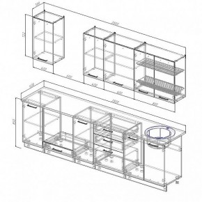 Кухонный гарнитур Антрацит 2800 (Стол. 38мм) в Лысьве - lysva.mebel24.online | фото 3