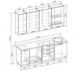 Кухонный гарнитур Дели 2200 (Стол. 38мм) в Лысьве - lysva.mebel24.online | фото 2