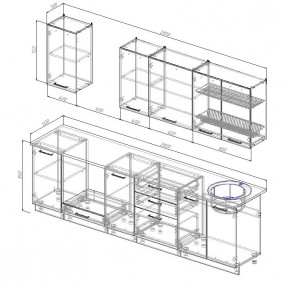 Кухонный гарнитур Дели 2800 (Стол. 38мм) в Лысьве - lysva.mebel24.online | фото 2