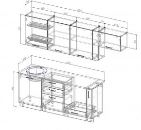 Кухонный гарнитур Муссон 2550 (Стол. 38мм) в Лысьве - lysva.mebel24.online | фото 2