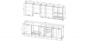 Кухонный гарнитур Смоки 3000 h950 (Стол. 26мм) в Лысьве - lysva.mebel24.online | фото 2