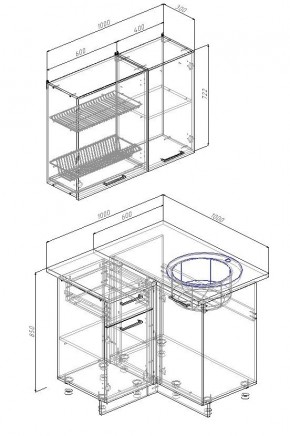 Кухонный гарнитур угловой Лофт 1000х1000 (Стол. 26мм) в Лысьве - lysva.mebel24.online | фото 1