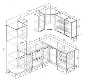 Кухонный гарнитур угловой Трансильвания 2400x1600 мм (Стол. 38 мм) в Лысьве - lysva.mebel24.online | фото 2