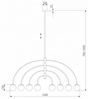 Люстра на штанге Eurosvet Cenacolo 30179/8 черный в Лысьве - lysva.mebel24.online | фото 2