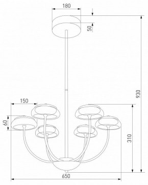 Люстра на штанге Eurosvet Fungo 50388 LED черный в Лысьве - lysva.mebel24.online | фото 4