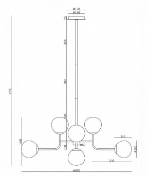 Люстра на штанге Maytoni Erich MOD221-PL-08-G в Лысьве - lysva.mebel24.online | фото 6
