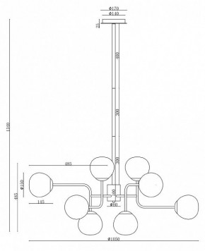 Люстра на штанге Maytoni Erich MOD221-PL-12-N в Лысьве - lysva.mebel24.online | фото 3