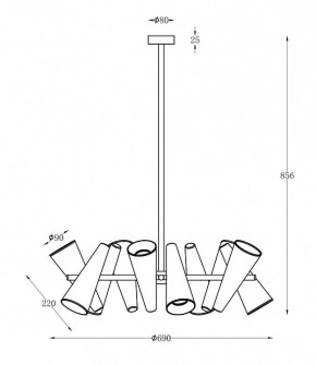 Люстра на штанге Maytoni Giro MOD095PL-10BS в Лысьве - lysva.mebel24.online | фото 2