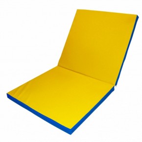 Мат гимнастический 2х1х0,1м складной цв. синий-желтый в Лысьве - lysva.mebel24.online | фото
