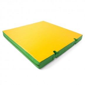 Мат гимнастический 1х1х0,1м с вырезом под стойки цв. зеленый-желтый в Лысьве - lysva.mebel24.online | фото
