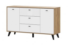 МИЛАН Комод 3 ящика двухстворчатый (Белый Матовый) в Лысьве - lysva.mebel24.online | фото