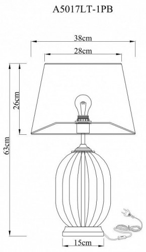 Настольная лампа декоративная Arte Lamp Baymont A5017LT-1PB в Лысьве - lysva.mebel24.online | фото 3