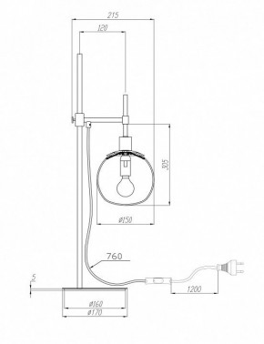 Настольная лампа декоративная Maytoni Erich MOD221-TL-01-N в Лысьве - lysva.mebel24.online | фото 3
