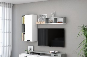 Навесные модули Эльза (Бетонный Камень/Белый) в Лысьве - lysva.mebel24.online | фото 1