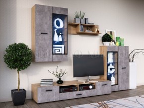 Нэнси New Тумба ТВ ЛДСП (2дв.+1ящ.) Бетон светлый/Сонома в Лысьве - lysva.mebel24.online | фото 3