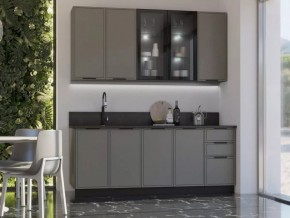 НИКОЛЬ Кухонный гарнитур 2000/900 (Холст Вулканический) в Лысьве - lysva.mebel24.online | фото