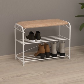 ПДОА23С Б Подставка для обуви "Альфа 23" с сиденьем Белый в Лысьве - lysva.mebel24.online | фото 1