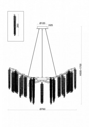 Подвесная люстра Freya Mineral FR1010PL-10G в Лысьве - lysva.mebel24.online | фото 2