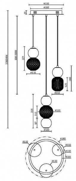 Подвесная люстра Maytoni Drop MOD273PL-L33G3K в Лысьве - lysva.mebel24.online | фото 2
