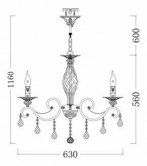Подвесная люстра Maytoni Grace ARM247-06-G в Лысьве - lysva.mebel24.online | фото 3