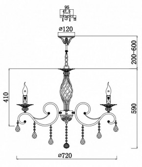 Подвесная люстра Maytoni Grace RC247-PL-08-R в Лысьве - lysva.mebel24.online | фото 3