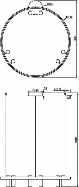 Подвесная люстра Maytoni Halo MOD102PL-L42BK в Лысьве - lysva.mebel24.online | фото 4