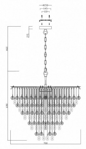 Подвесная люстра Maytoni Linn MOD091PL-09G в Лысьве - lysva.mebel24.online | фото 4