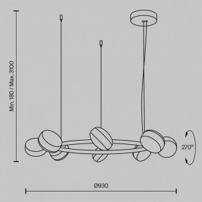 Подвесная люстра Maytoni Mind MOD299PL-L80BC3K в Лысьве - lysva.mebel24.online | фото 4