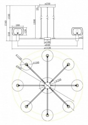 Подвесная люстра Maytoni Vision MOD411PL-08G в Лысьве - lysva.mebel24.online | фото 4