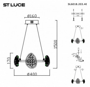 Подвесная люстра ST-Luce Enigma SL6018.203.48 в Лысьве - lysva.mebel24.online | фото 4